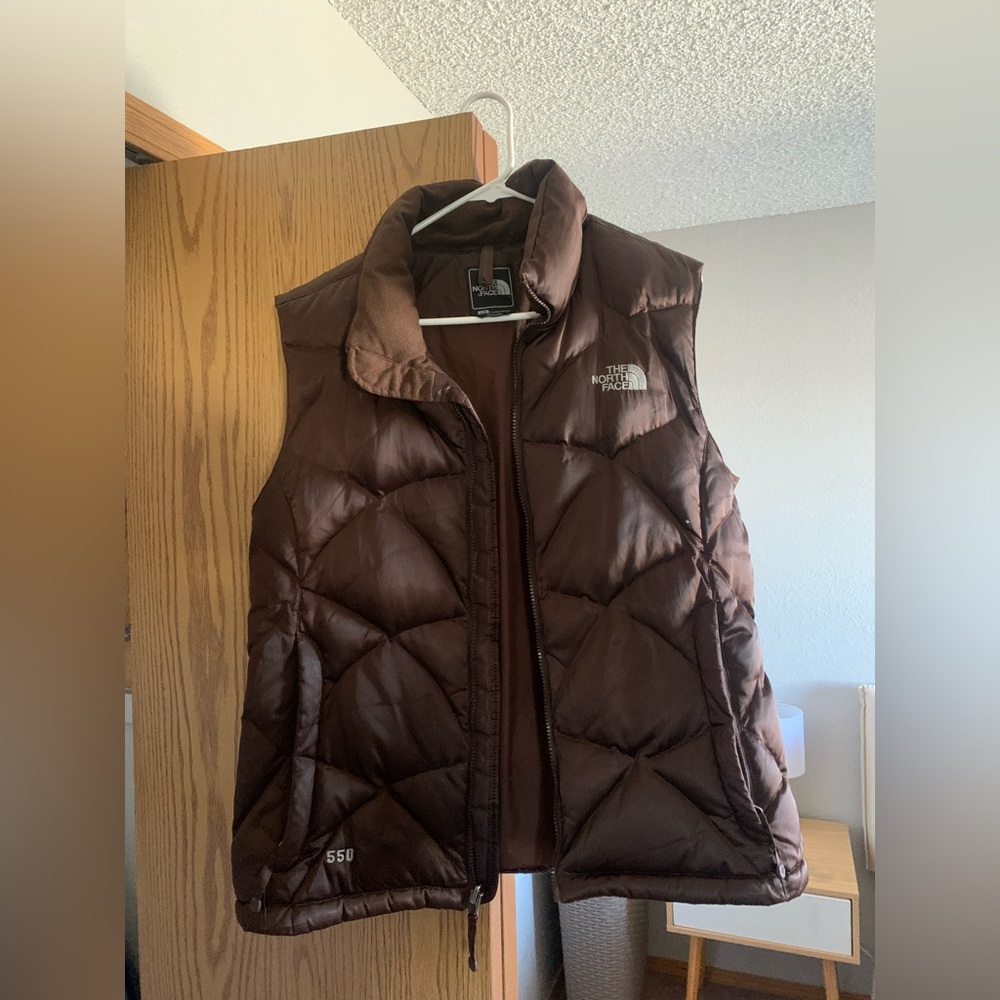 North Face brown puffer vest!